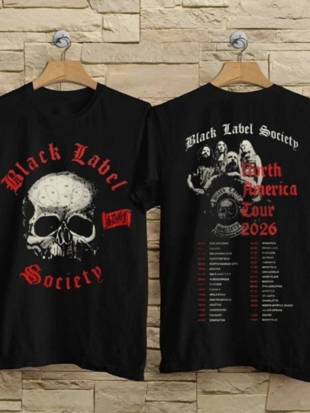 Black Label Society North America Tour 2026 Graphic Black T-Shirt